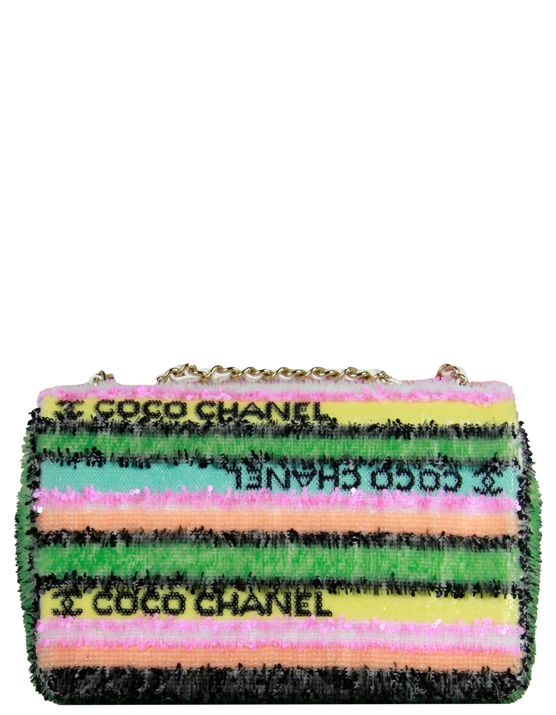 Chanel 2022 Multicolor Pastel Sequin COCO Flap Bag - Rovelle Bags
