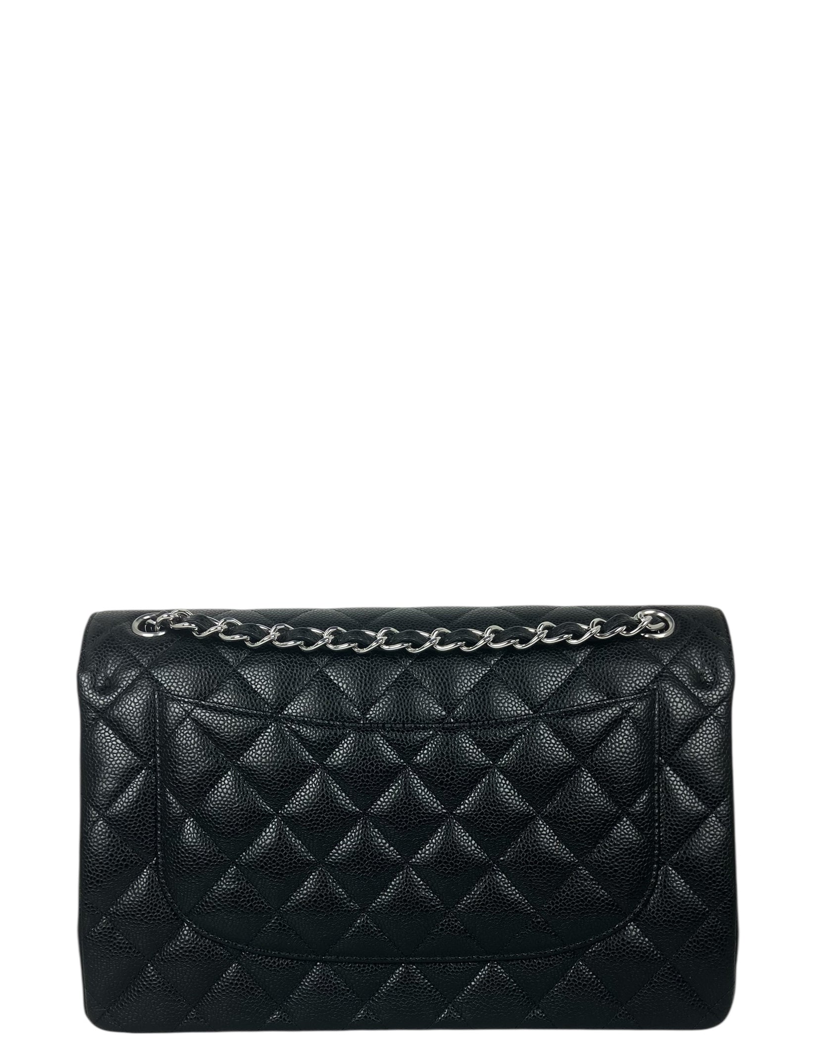 Chanel Black Caviar Leather Double Flap Flap Bag - Rovelle Bags