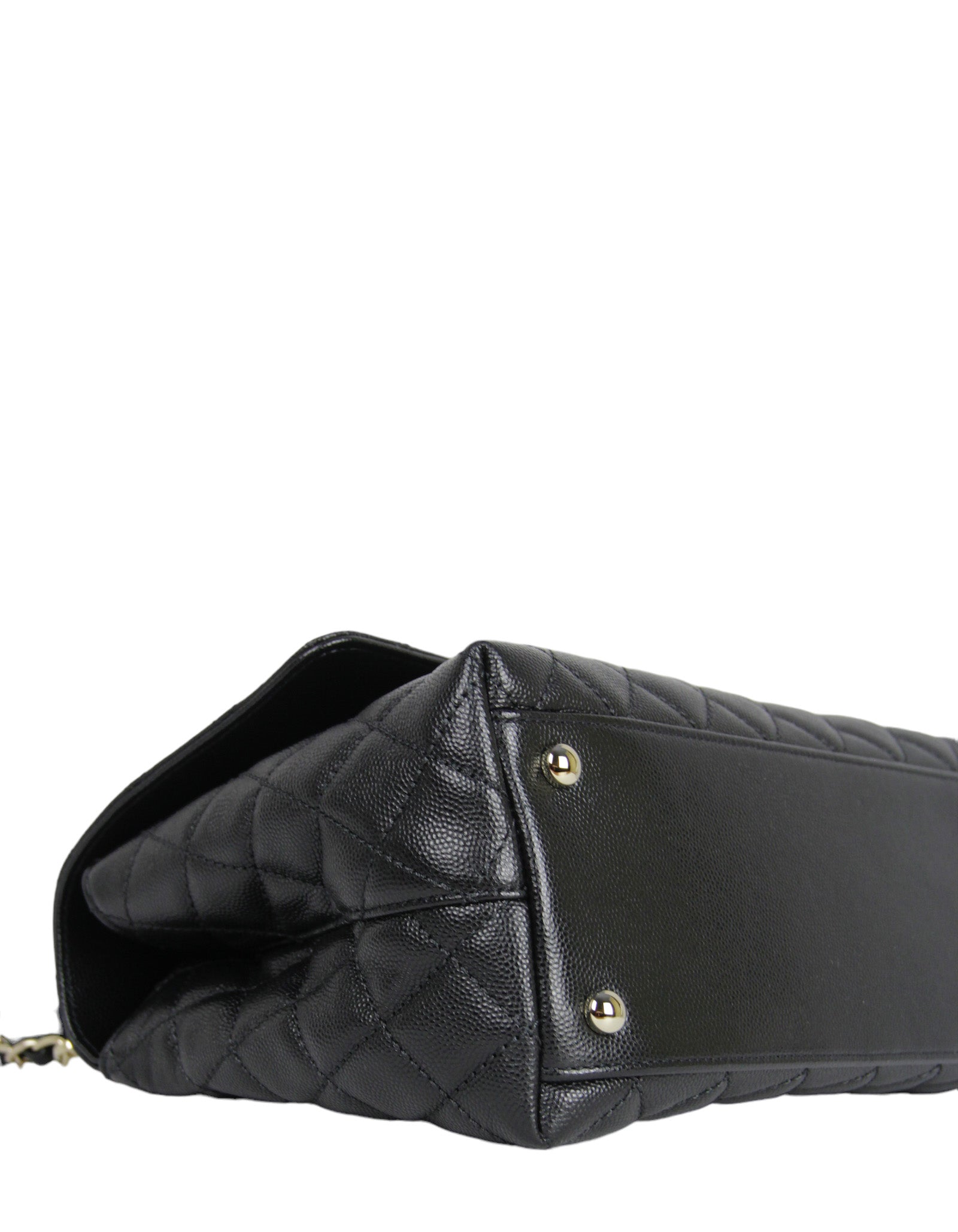 Chanel Black Caviar Small Coco Handle Flap Bag - Rovelle Bags
