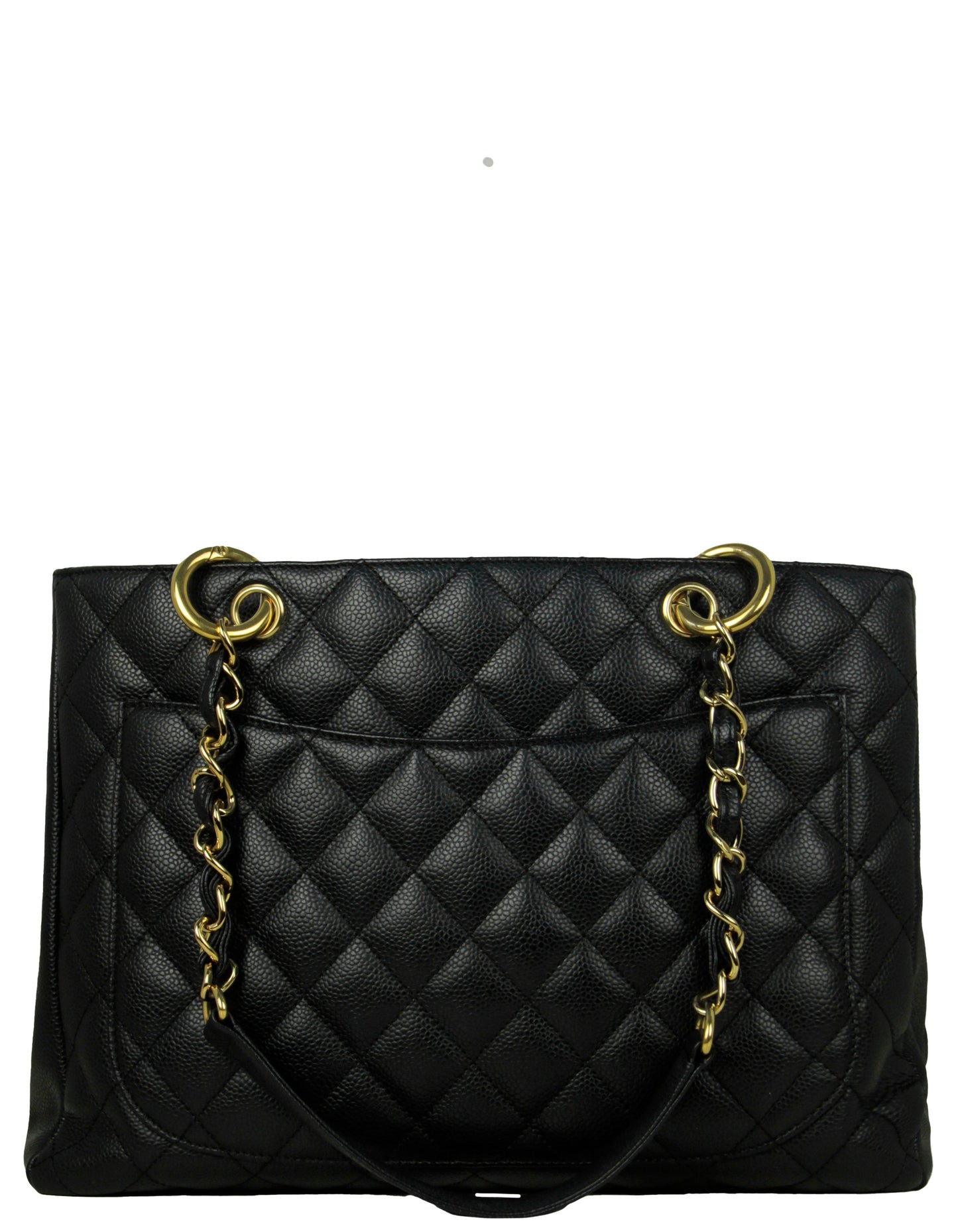 Chanel Black Caviar Leather Quilted Grand Tote Bag - Rovelle Bags