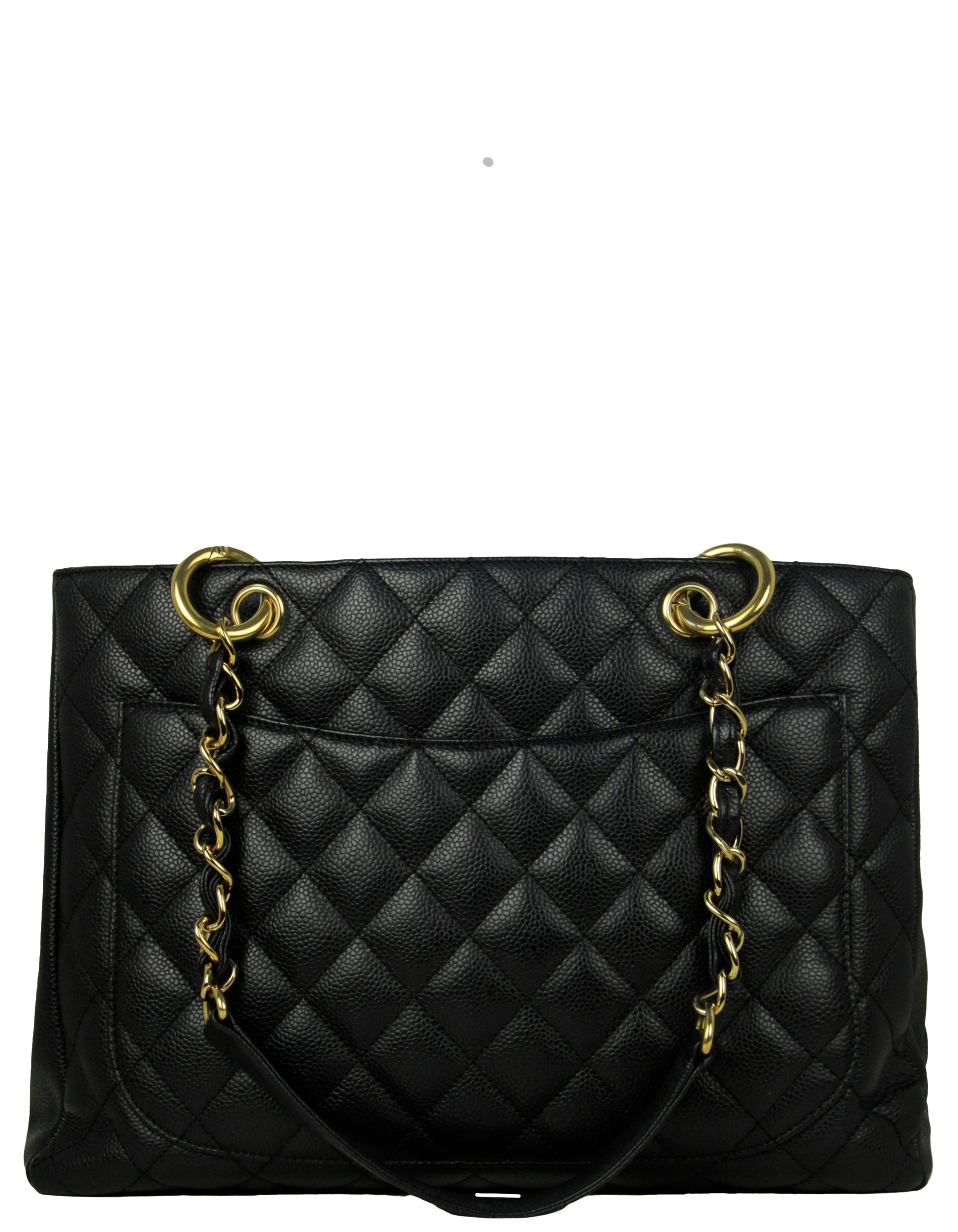 Chanel Black Caviar Leather Quilted Grand Tote Bag - Rovelle Bags