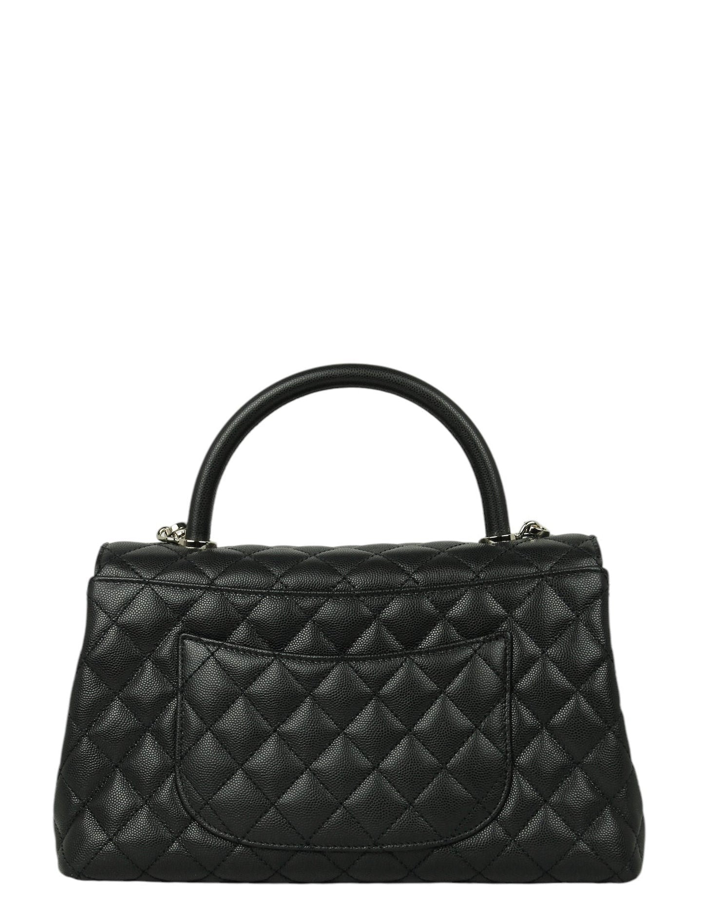 Chanel Black Caviar Small Coco Handle Handbag - Rovelle Bags