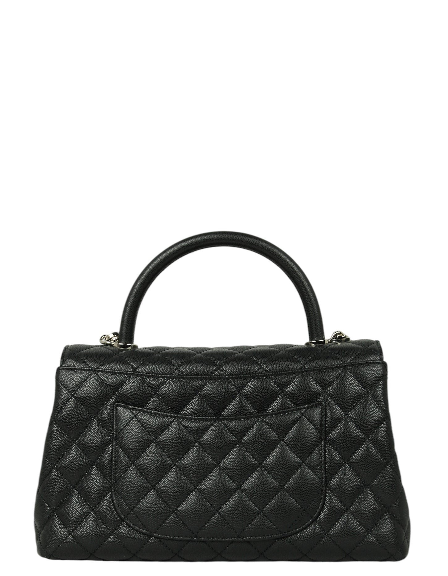 Chanel Black Caviar Small Coco Handle Handbag - Rovelle Bags