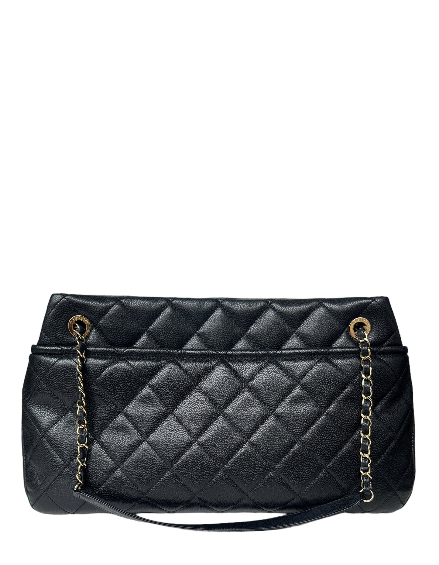 Chanel Black Caviar Leather Timeless Soft Tote Bag - Rovelle Bags