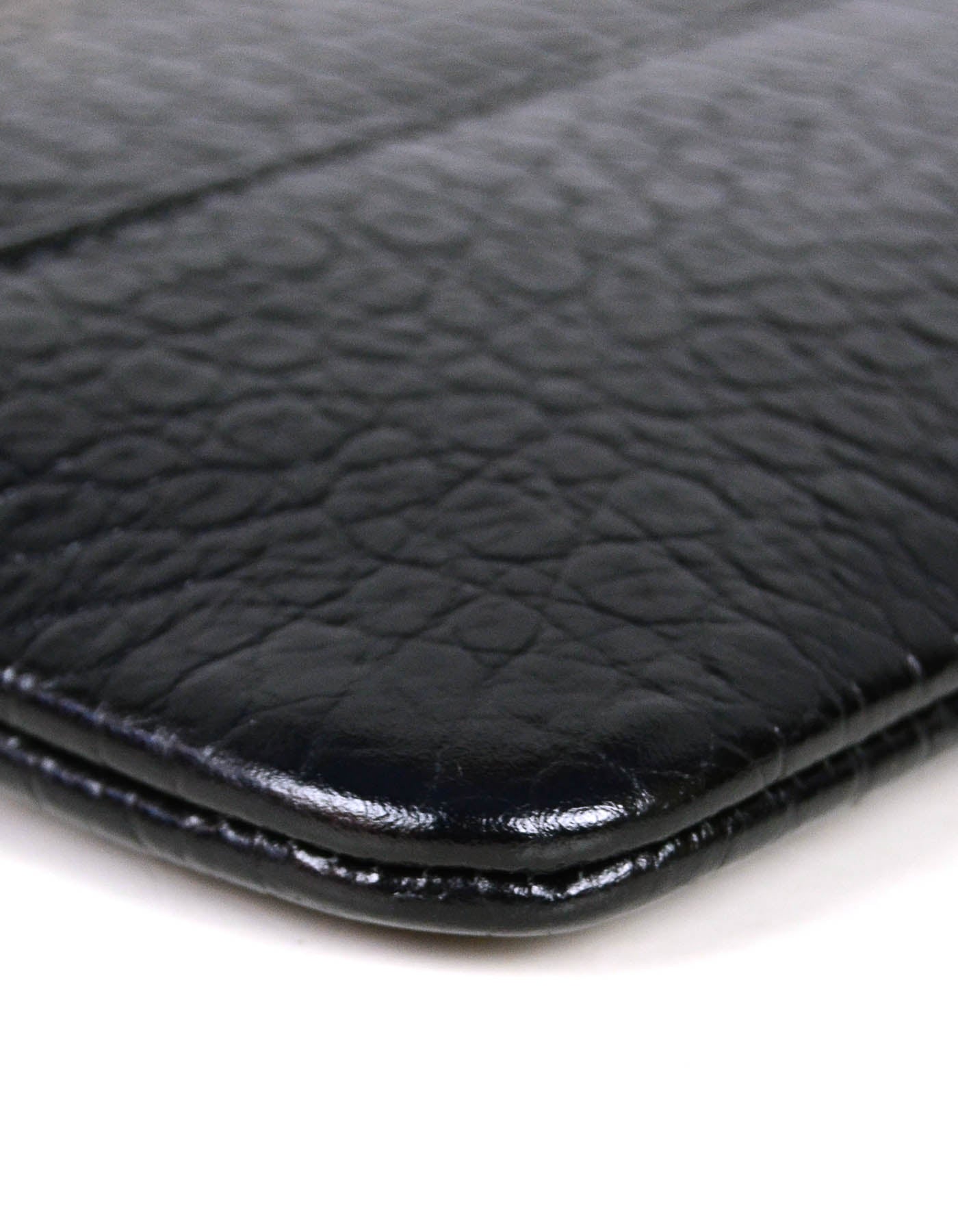 Chanel NEW Black Crocodile Embossed Gabrielle Handbag - Rovelle Bags