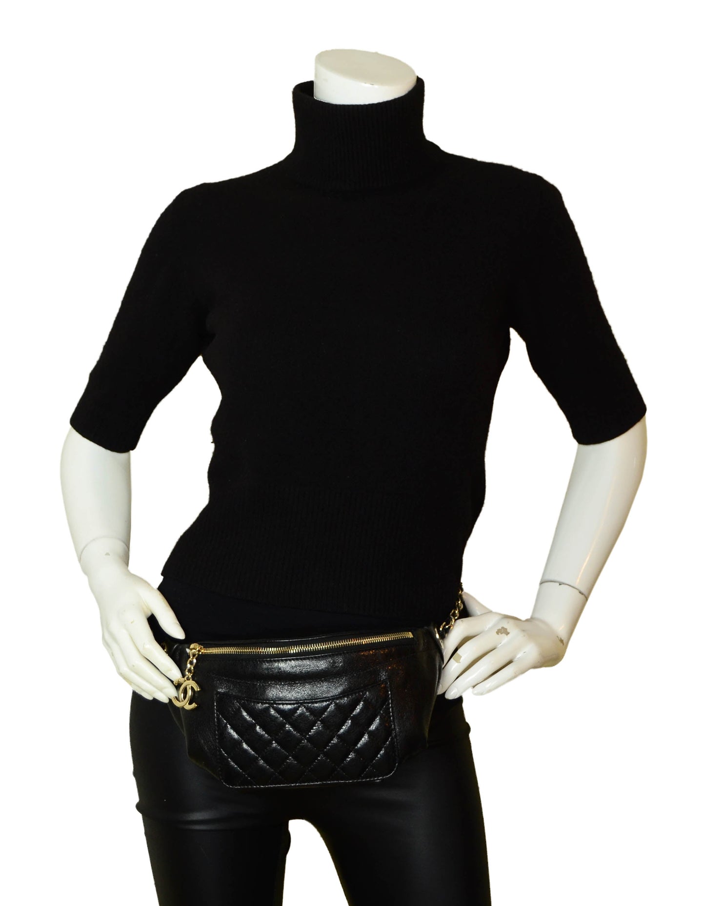 Chanel Black Crumpled Calfskin Bi Quilted Handbag - Rovelle Bags