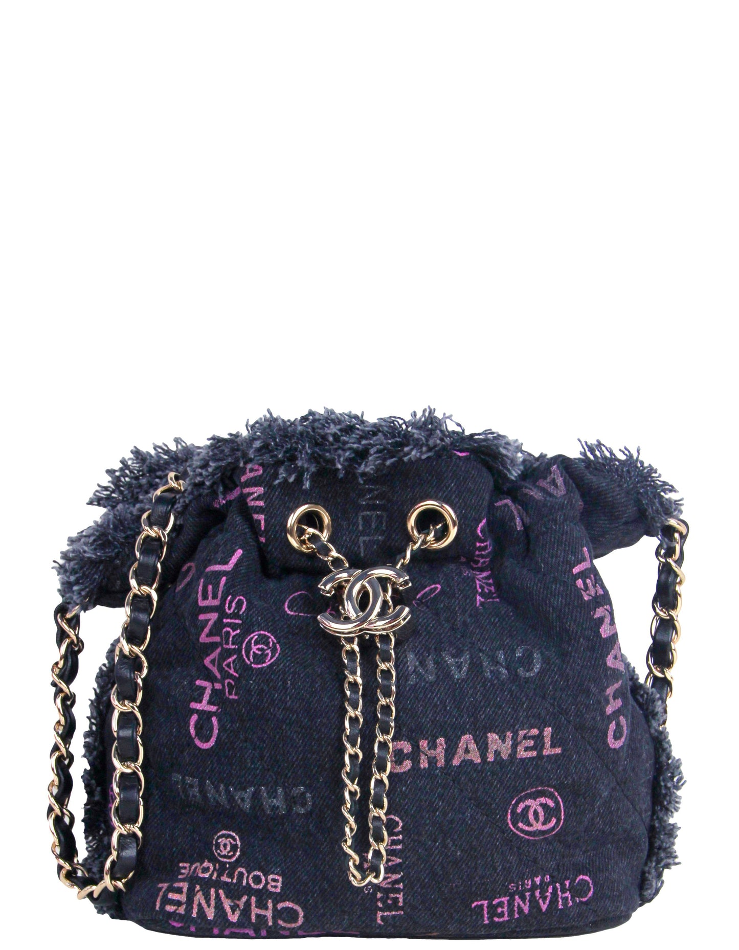 Chanel Black Logo Quilted Mood Mini Crossbody Bag - Rovelle Bags