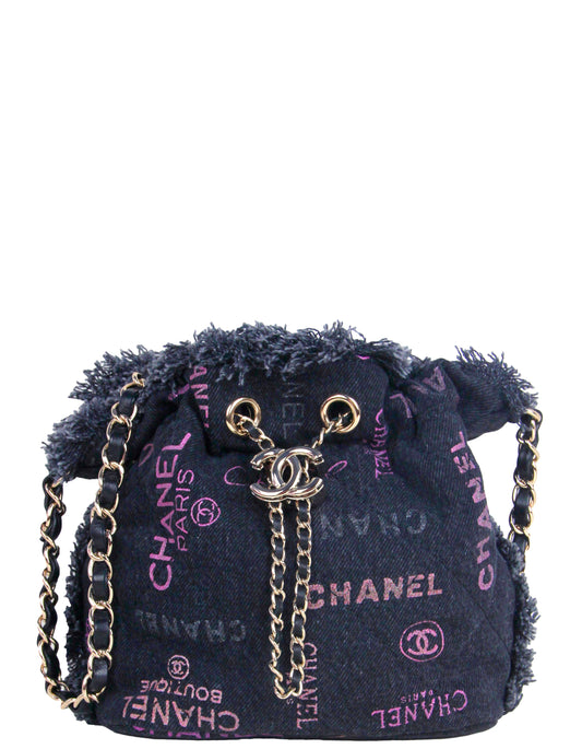 Chanel Black Logo Quilted Mood Mini Crossbody Bag - Rovelle Bags