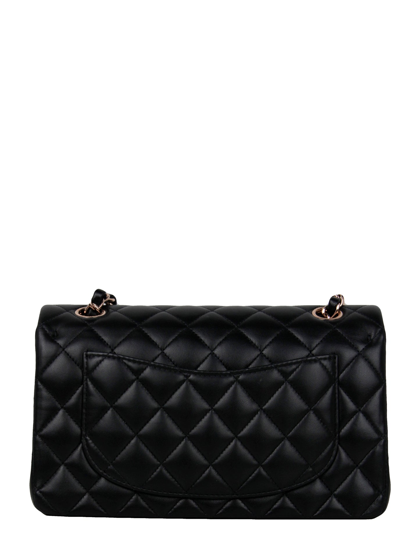 Chanel Black Lambskin Double Flap Small Flap Bag - Rovelle Bags