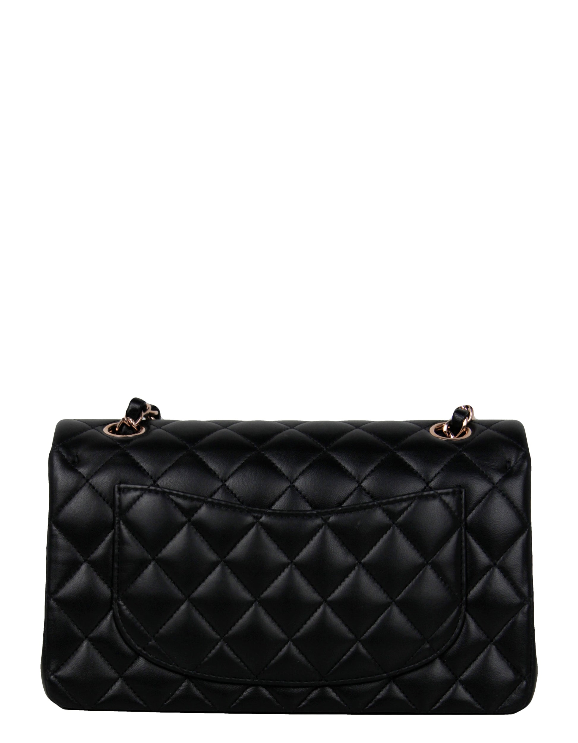 Chanel Black Lambskin Double Flap Small Flap Bag - Rovelle Bags
