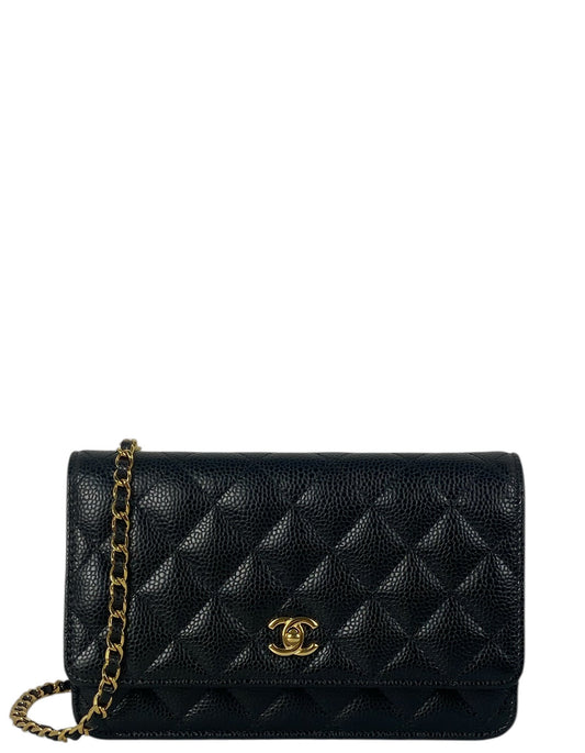 Chanel Black Caviar Leather Twistlock WOC Crossbody Bag - Rovelle Bags