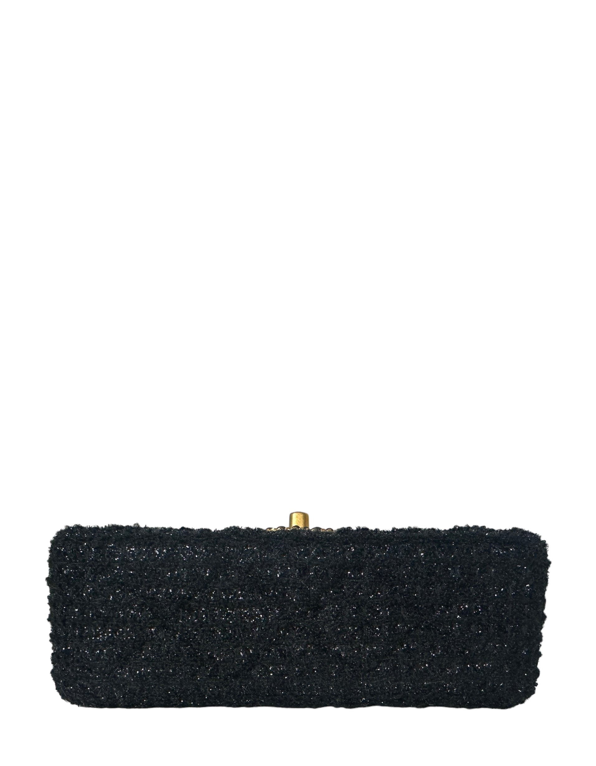 Chanel Black Square Tweed CC Flap Crossbody Bag - Rovelle Bags
