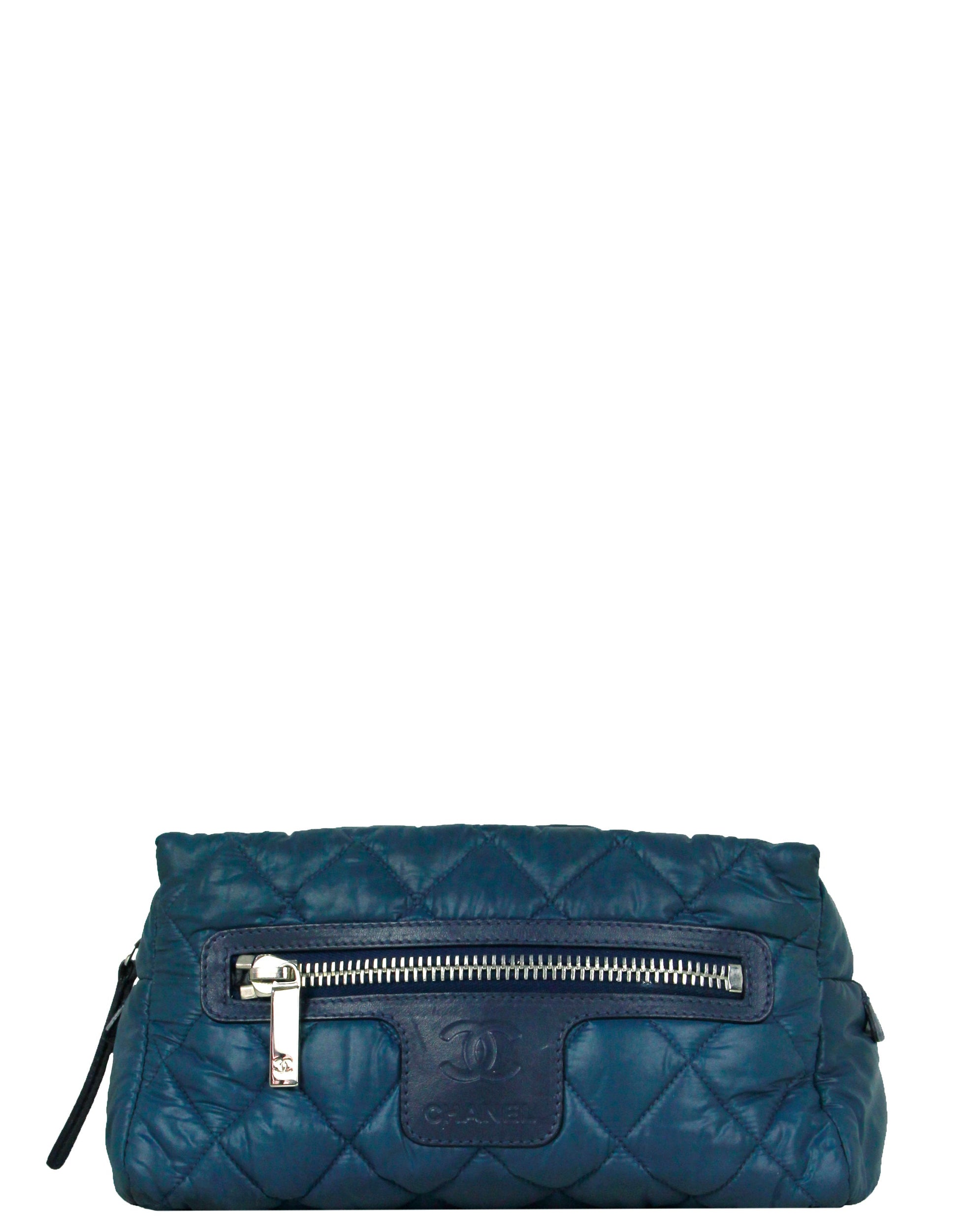 Chanel Blue Nylon Coco Cocoon Cosmetic Handbag - Rovelle Bags