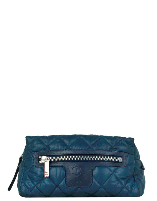 Chanel Blue Nylon Coco Cocoon Cosmetic Handbag - Rovelle Bags