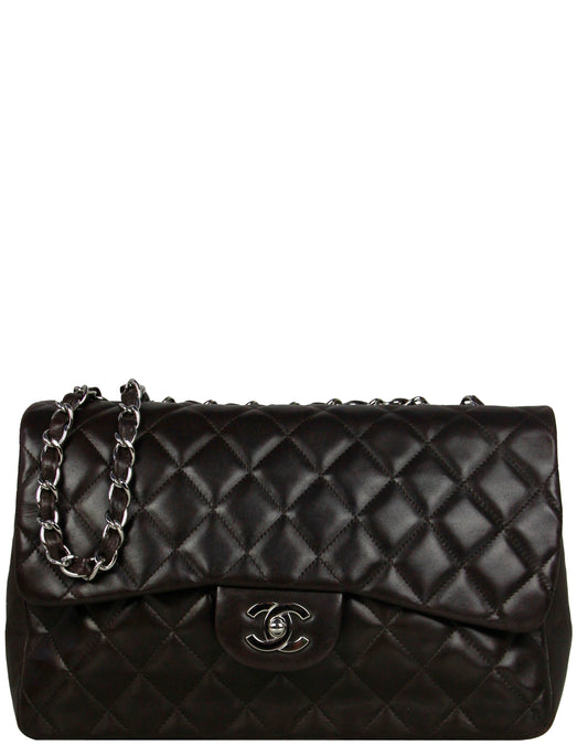 Chanel Brown Lambskin Quilted Single Flap Flap Bag - Rovelle Bags