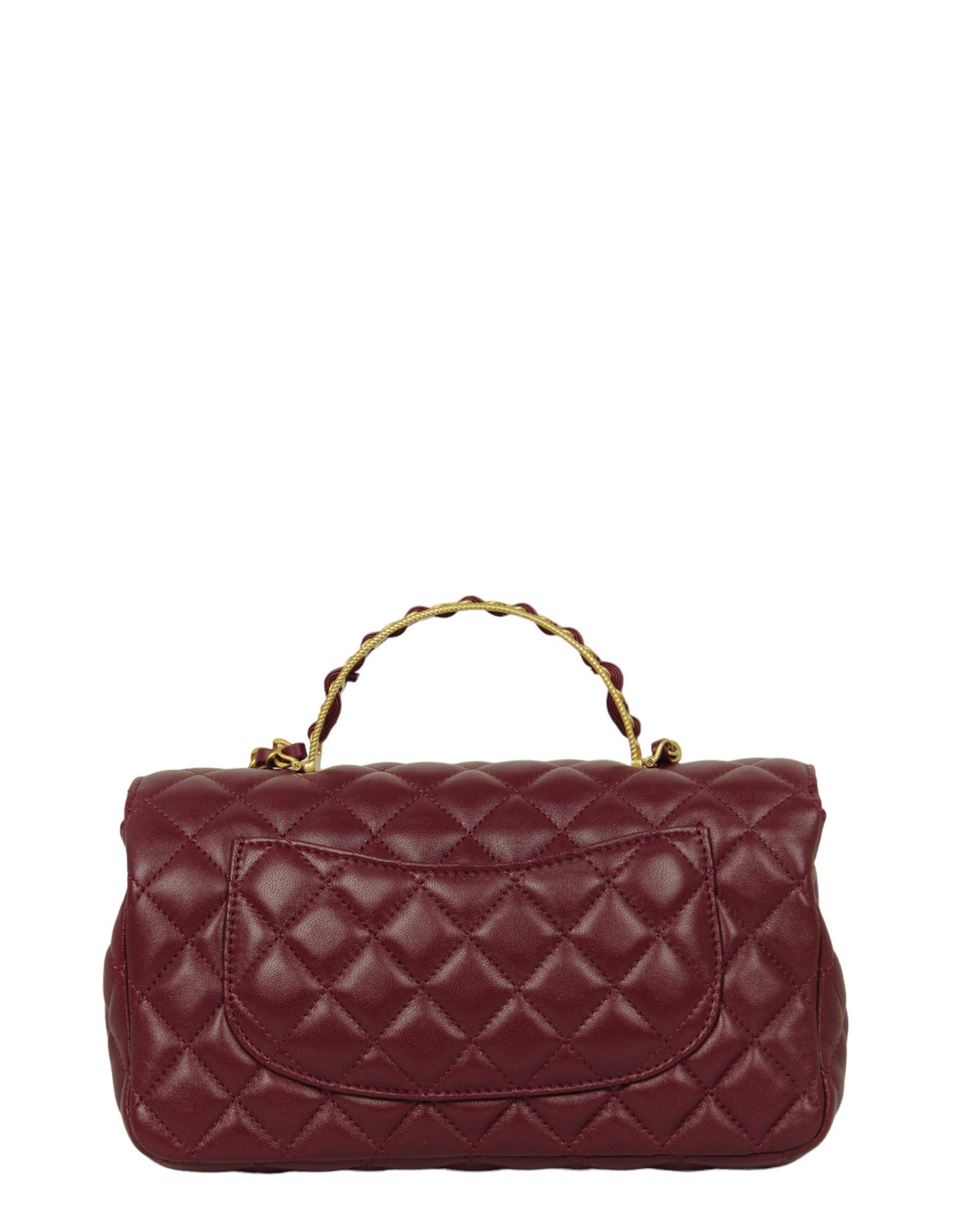 Chanel Burgundy Lambskin Leather Flapbag w/ Flap Bag - Rovelle Bags