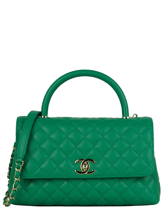 Chanel 2022 Green Caviar Quilted Small Flap Bag - Rovelle Bags