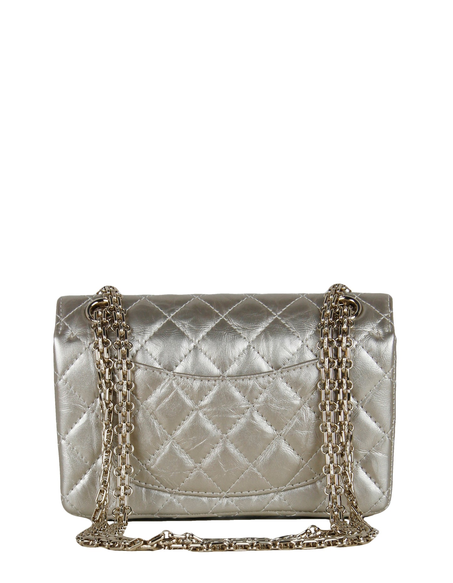 Chanel Metallic Gold Leather 2.55 Mini Flap Bag - Rovelle Bags