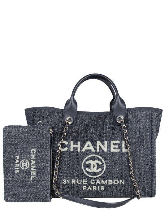 Chanel Mixed Fibers Small Deauville Tote Tote Bag - Rovelle Bags