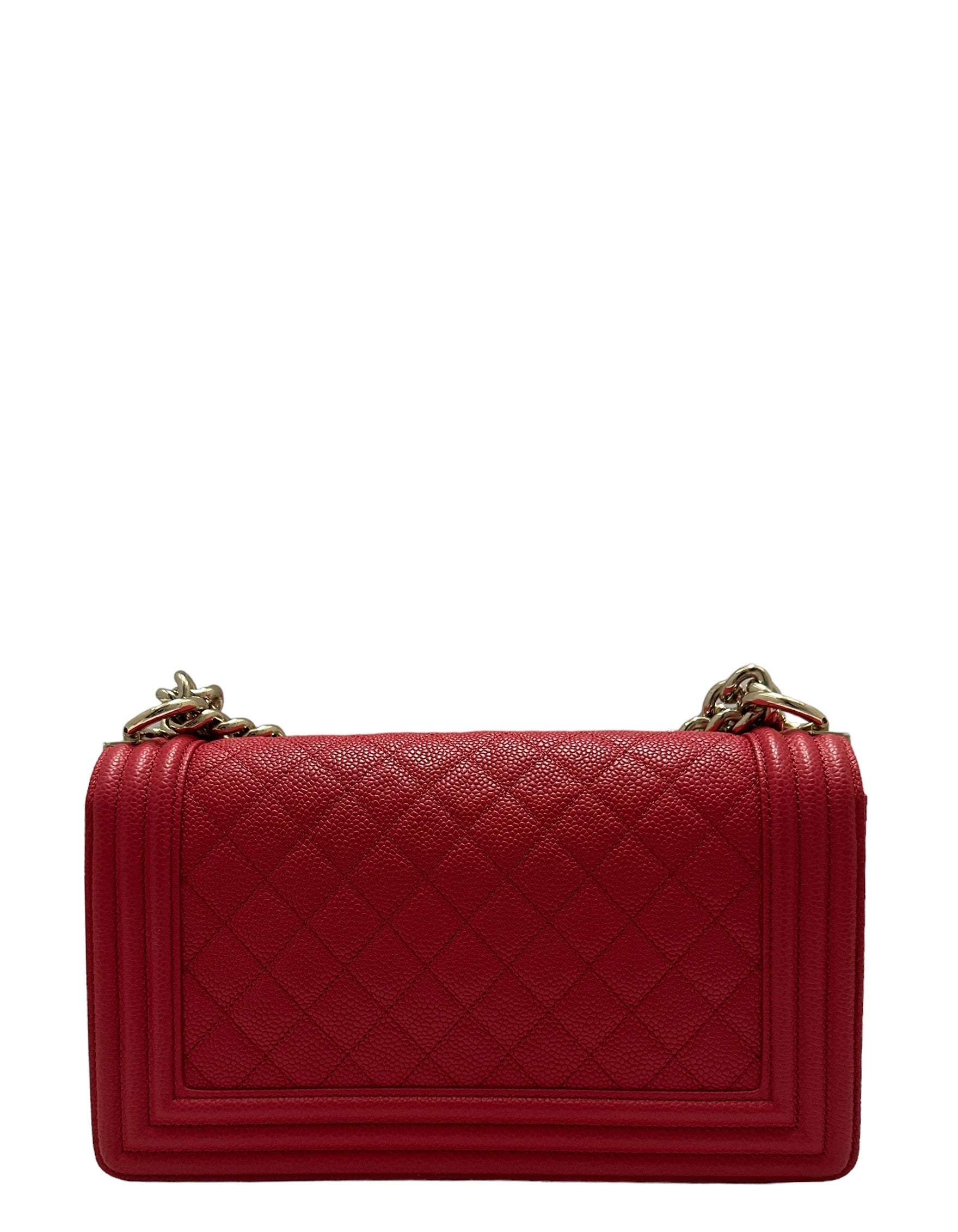 Chanel Red Caviar Leather Quilted Medium Handbag - Rovelle Bags