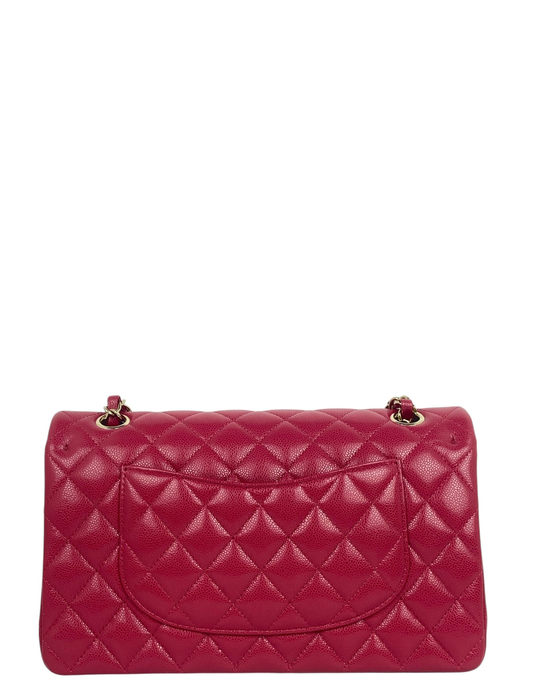 Chanel Red Caviar Medium Double Flap Flap Bag - Rovelle Bags