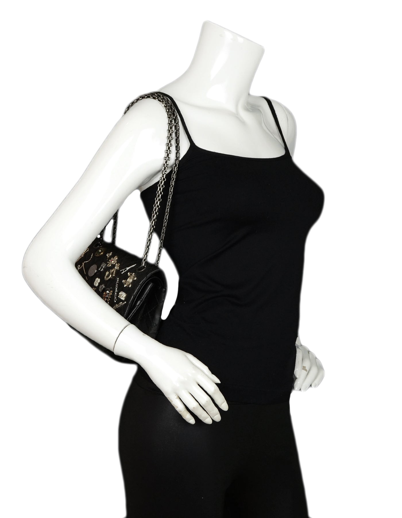 Chanel Black Calfskin Quilted 2.55 Lucky Flap Bag - Rovelle Bags