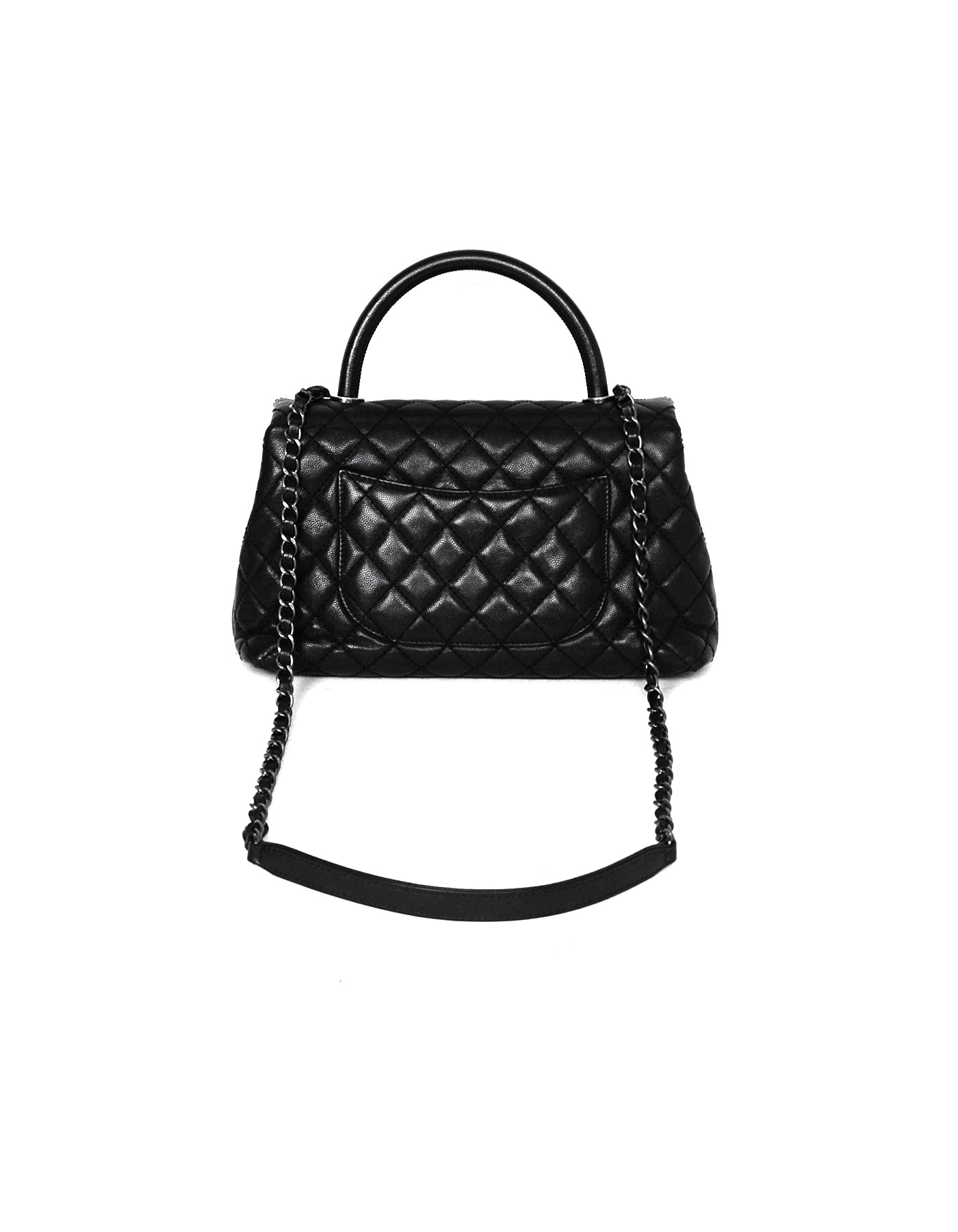 Chanel Black Caviar Quilted Small Coco Flap Bag - Rovelle Bags