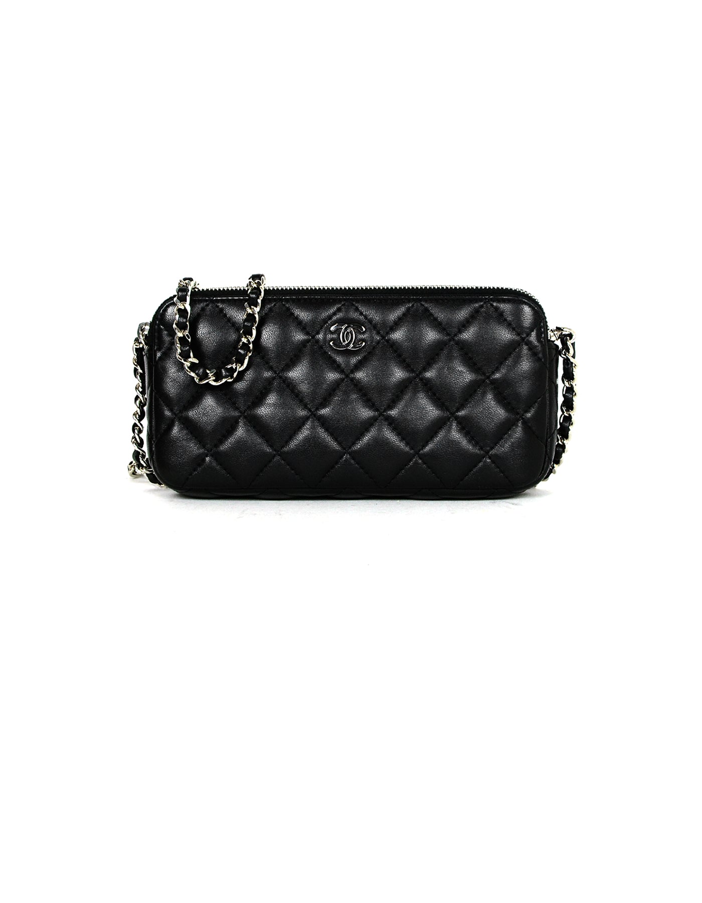 Chanel Black Lambskin Quilted Leather Classic Clutch Bag - Rovelle Bags