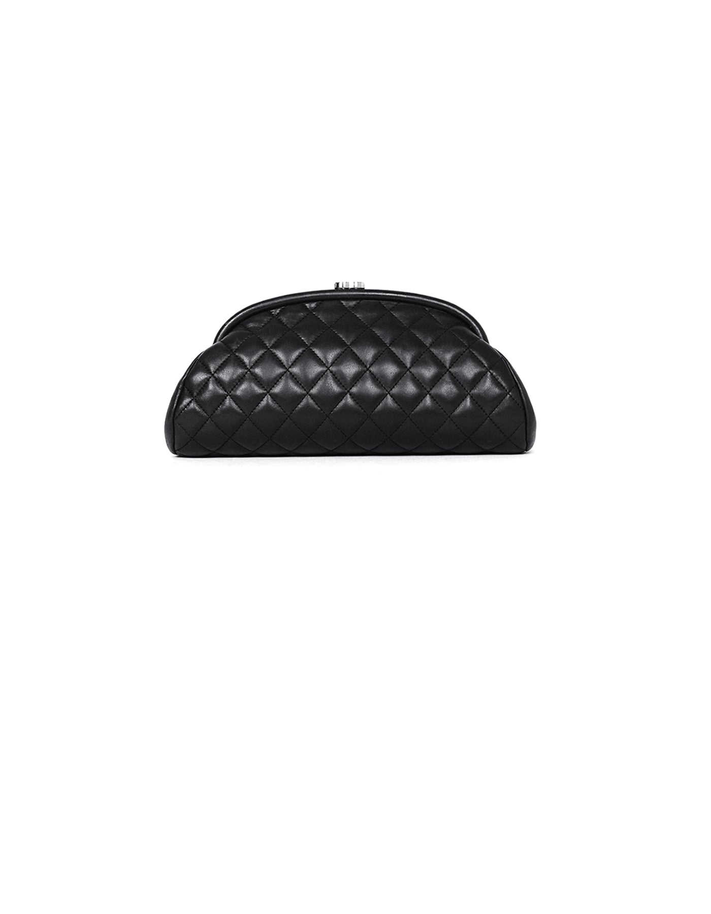 Chanel Black Lambskin Leather Quilted Timeless Clutch Bag - Rovelle Bags
