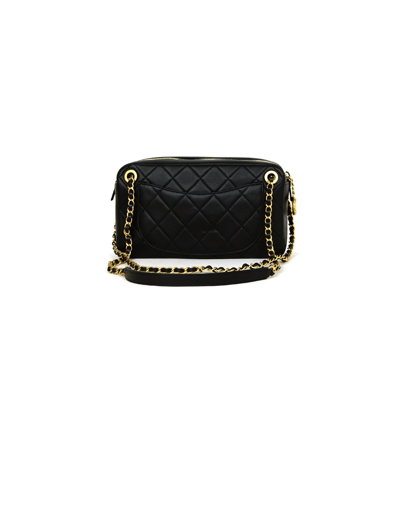 Chanel 2019 Black Leather Quilted All Camera Bag - Rovelle Bags