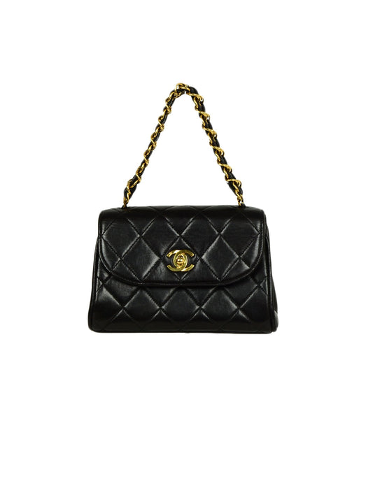 Chanel 1990s Black Quilted Mini Flap Flap Bag - Rovelle Bags