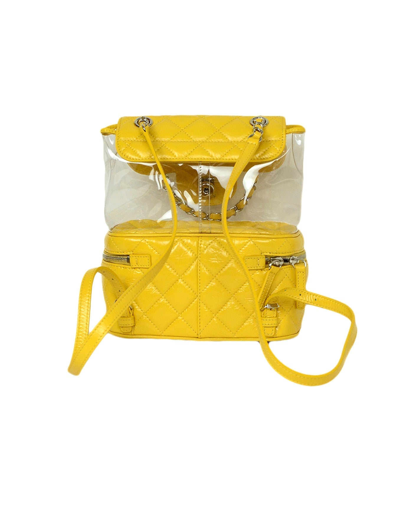 Chanel Yellow Crumpled Calfskin PVC Quilted Backpack - Rovelle Bags