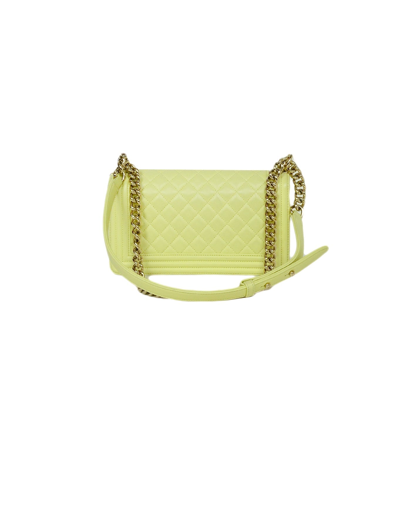 Chanel Yellow Leather Medium Boy Handbag - Rovelle Bags