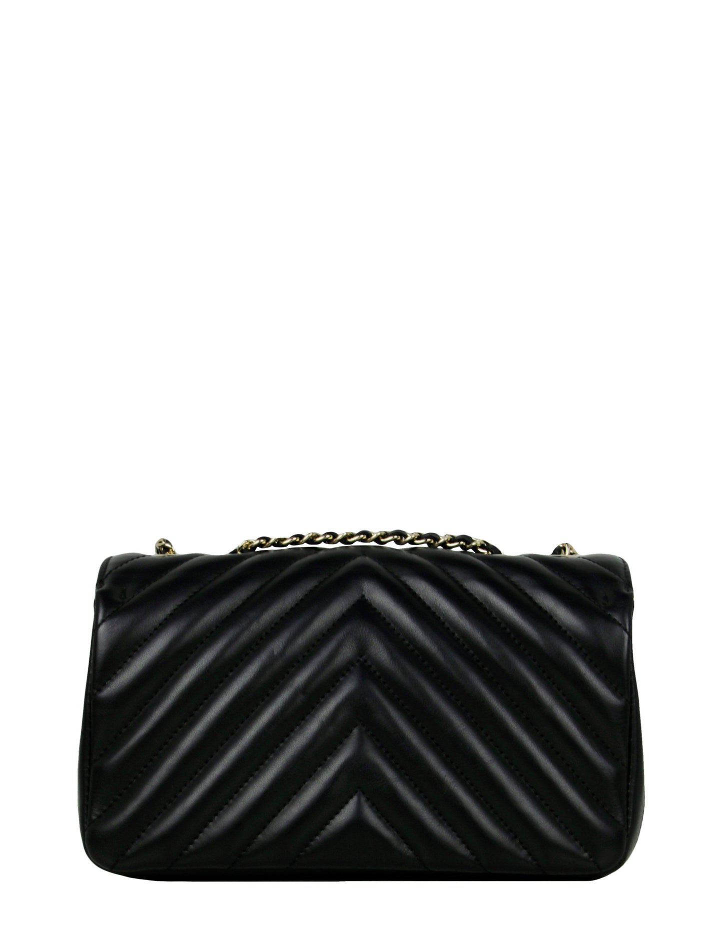 Chanel Black Lambskin Chevron Mini Statement Flap Bag - Rovelle Bags