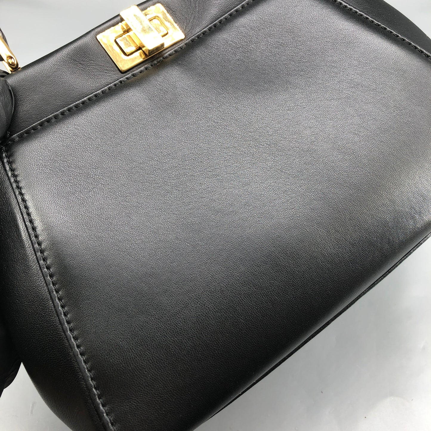 Fendi Peekaboo Mini Black Smooth Calf Leather Handbag