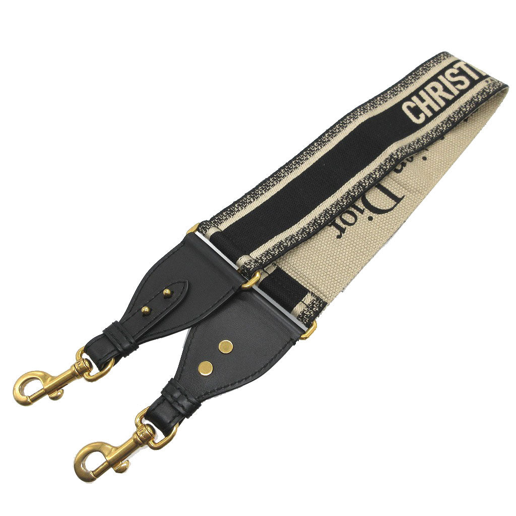 Christian Dior Shoulder strap Canvas, Leather black logo unisex(Unisex)