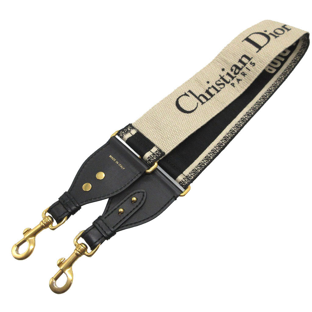 Christian Dior Shoulder strap Canvas, Leather black logo unisex(Unisex)