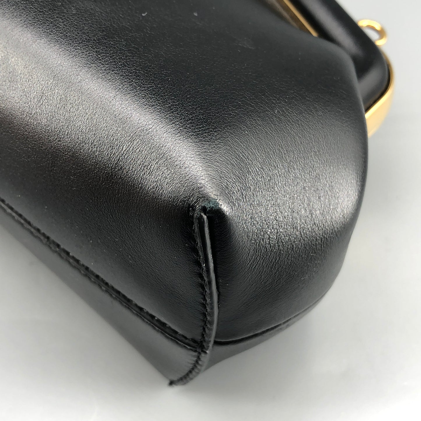 Fendi First Smooth Calfskin Clutch Crossbody Bag Black