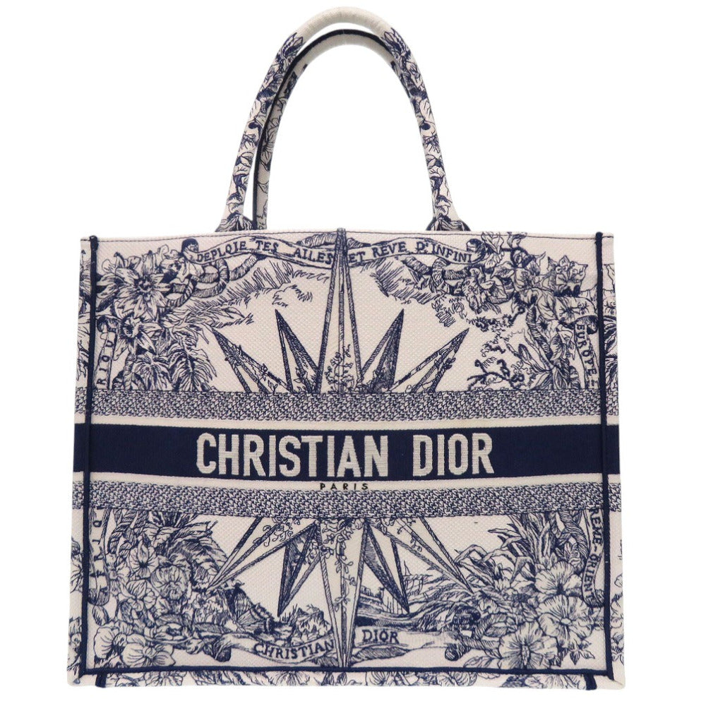 Christian Dior Handbag canvas white Book Tote Large Embroidered Handbag unisex(Unisex)