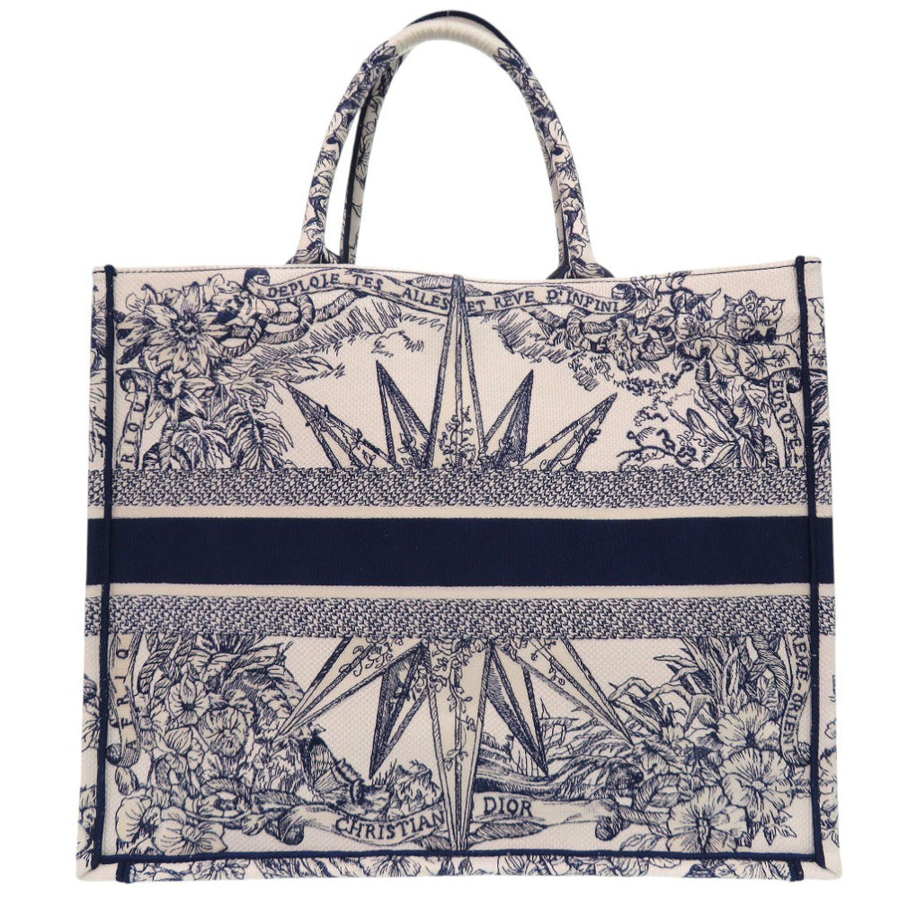 Christian Dior Handbag canvas white Book Tote Large Embroidered Handbag unisex(Unisex)