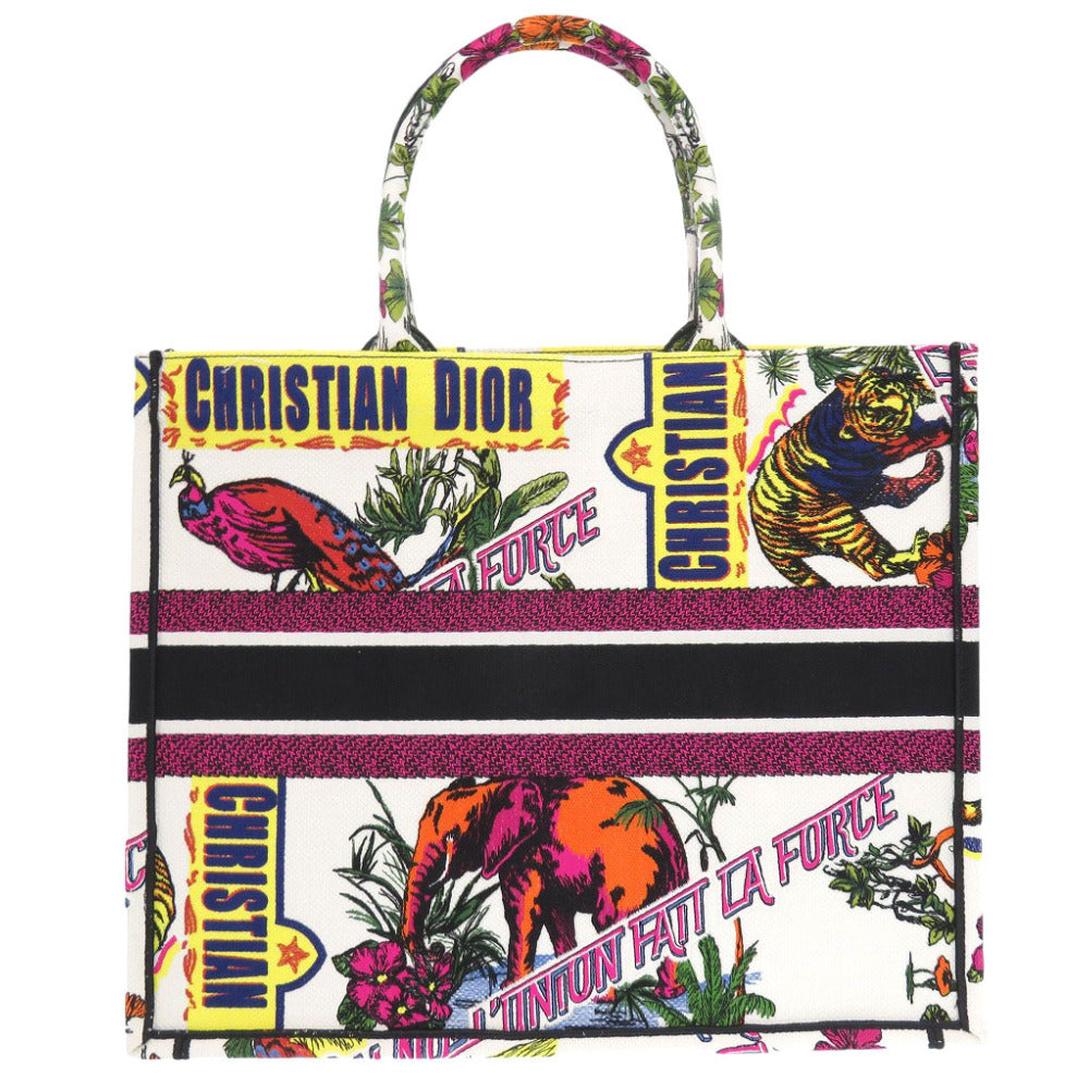 Christian Dior Tote Bag canvas white book tote large Women