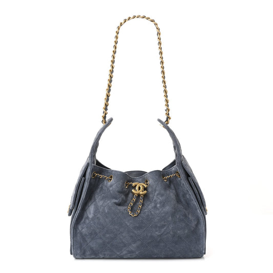 Chanel Suede Quilted Small Chanel 25 Handbag - Rovelle Bags