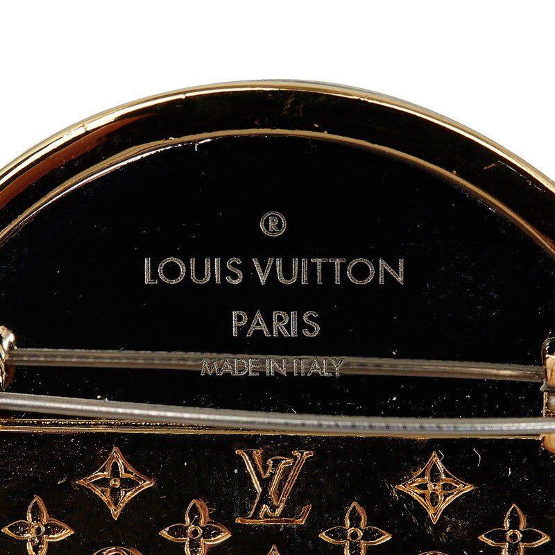 Louis Vuitton LV Logo Round Brochure M69645 Gold Silver Metal Louis Vuitton