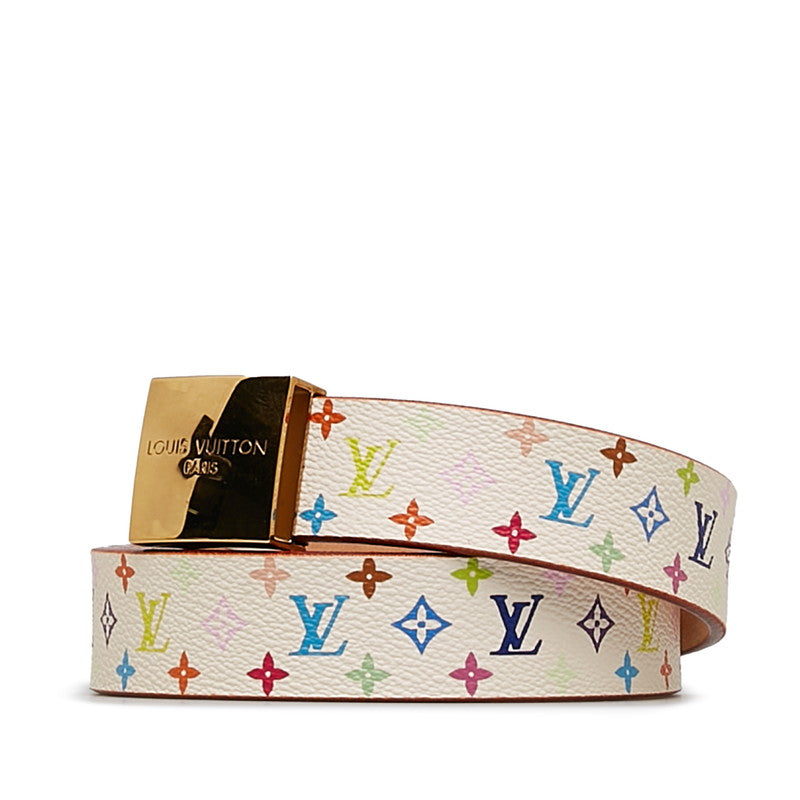 Louis Vuitton Monogram Multicolor Sunshine Belt 80/32 M9270U White PVC Leather Louis Vuitton