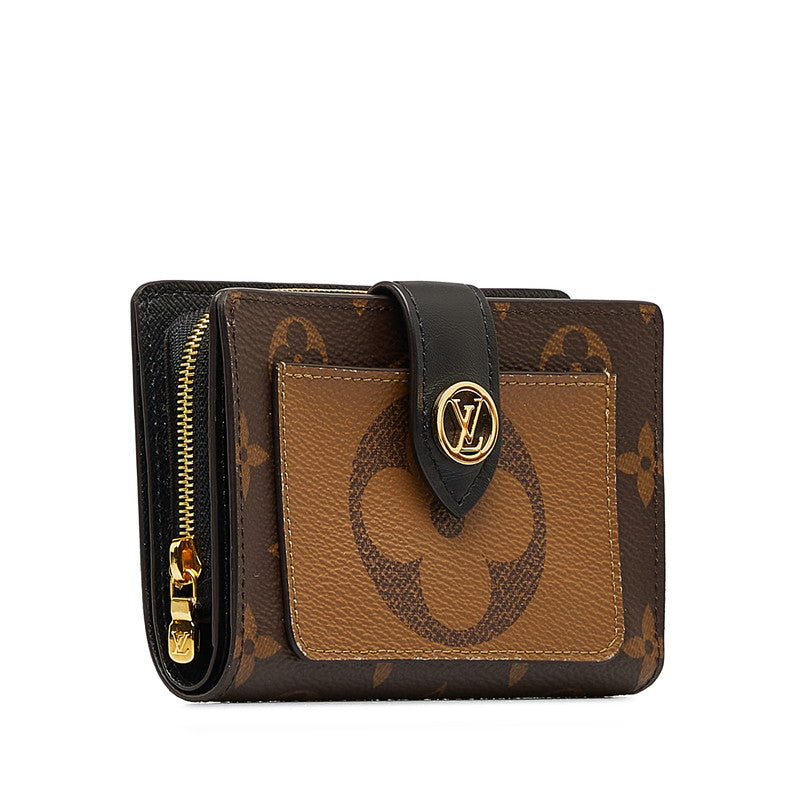 Louis Vuitton Monogram Giant Reverse Portfolio Juliet Double Folded Wallet M69432 Marlon Brown Gold PVC Leather Louis Vuitton