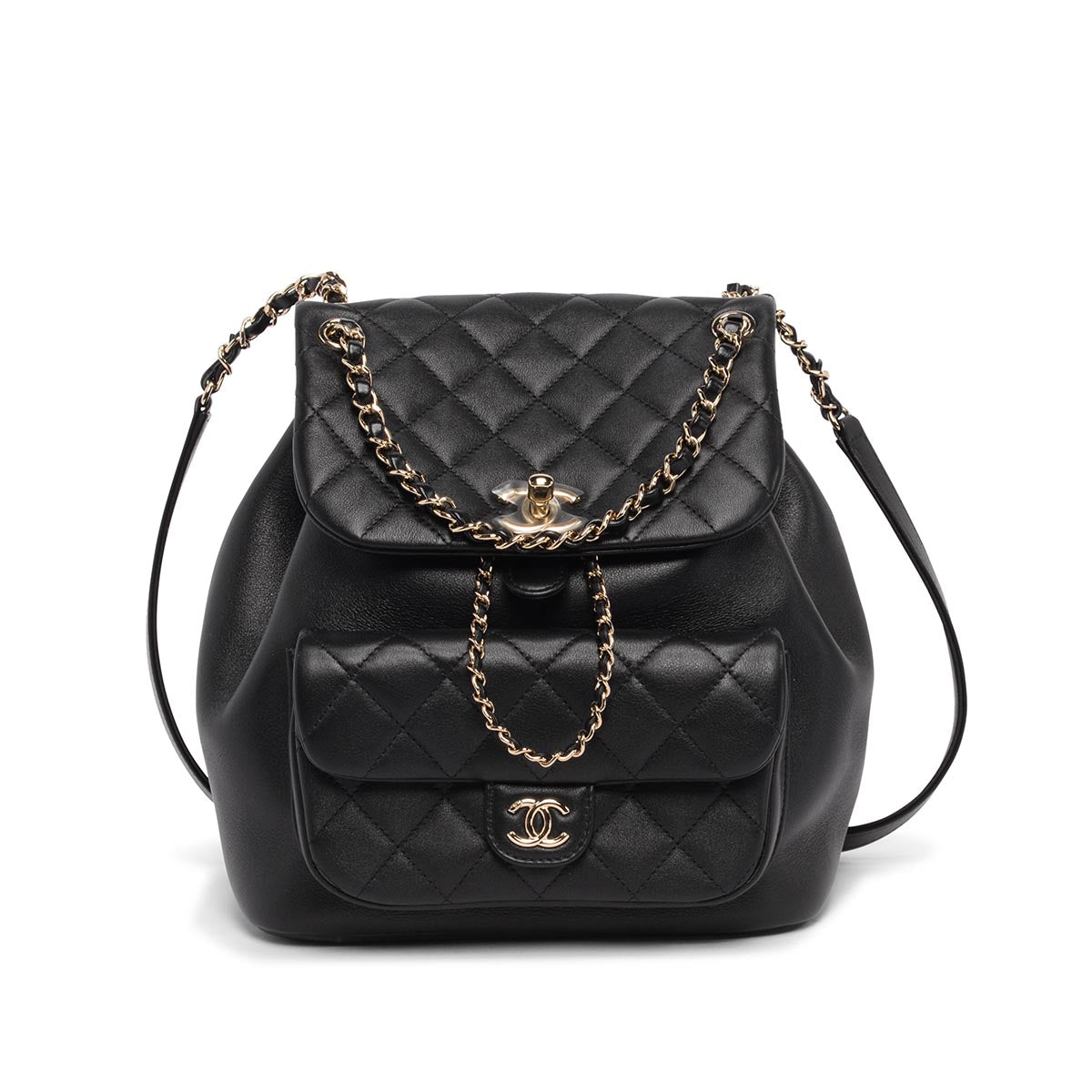 Chanel Black Quilted Calfskin Large Duma Backpack - Rovelle Bags