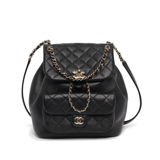 Chanel Black Quilted Calfskin Large Duma Backpack - Rovelle Bags