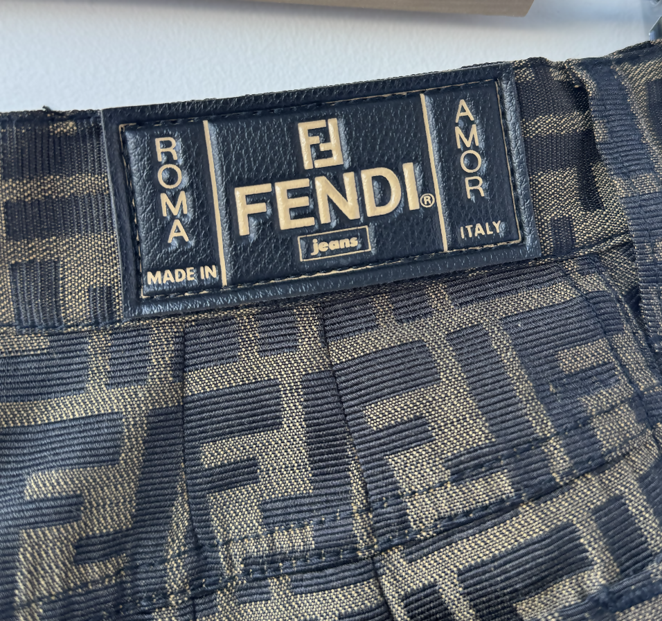 Fendi Zucca Print High-Waisted Jeans