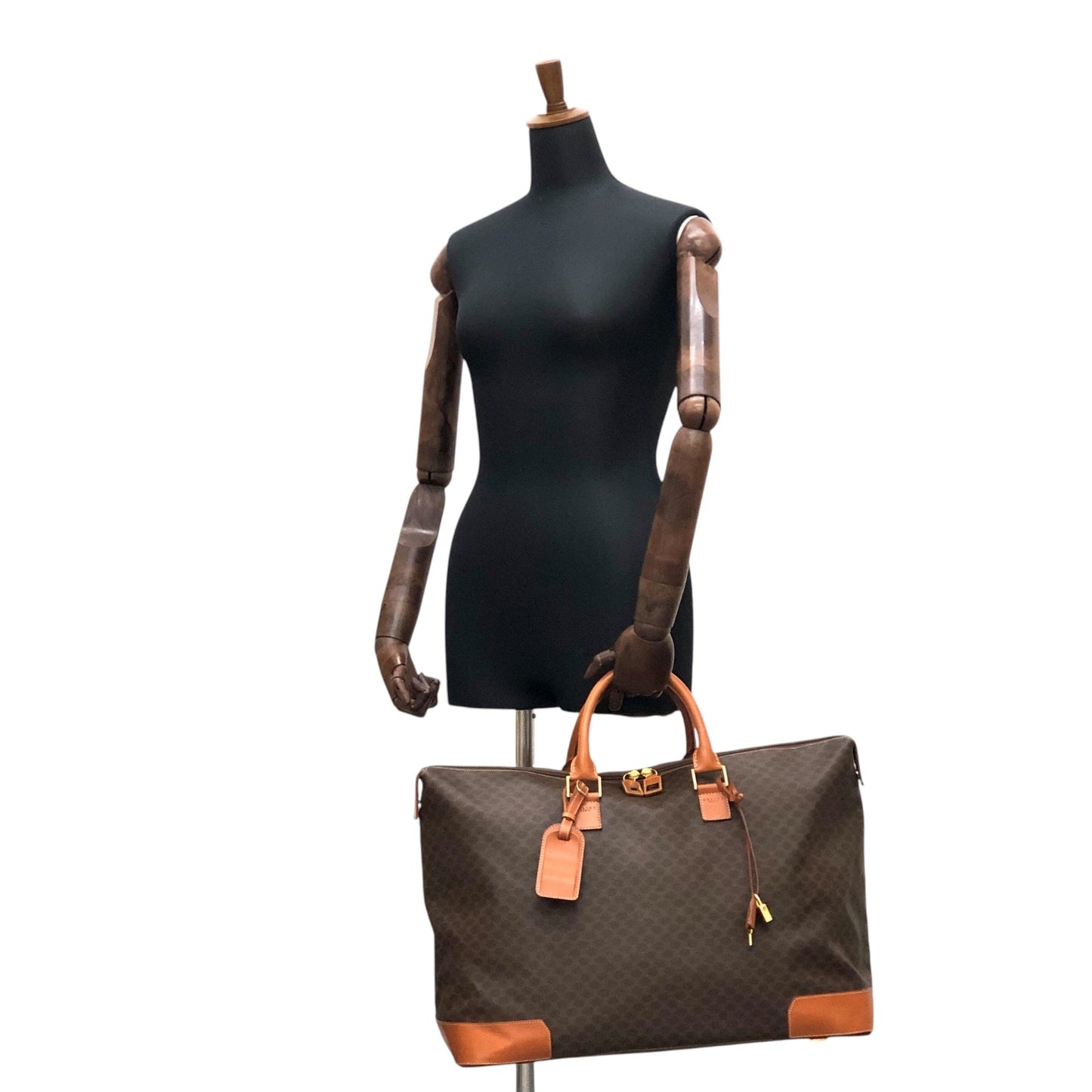 CELINE Macadam Handbag Boston bag Brown tj7utz