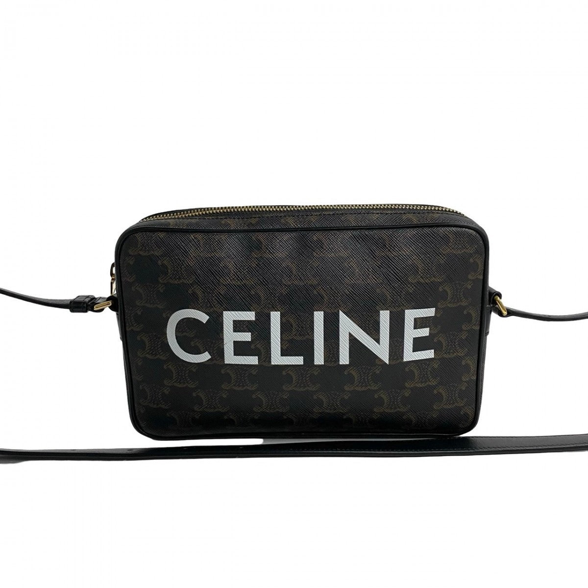 CELINE Shoulder Bag Leather, PVC black Triomphe Messenger Medium Women